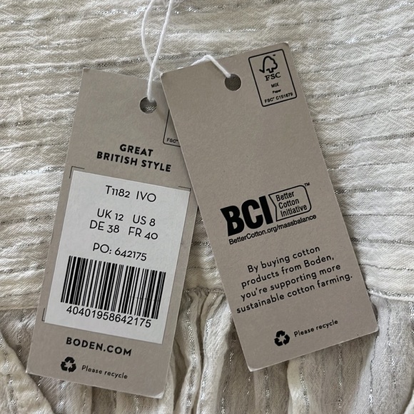 BODEN Metallic thread white top - Picture 2 of 6
